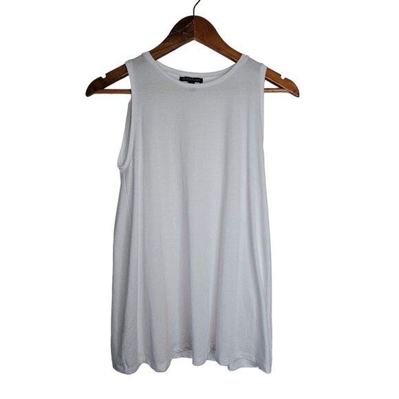 Eileen Fisher Crew Neck Long Shell Sleeveless Women Size XXS Tencel Elastane - Picture 1 of 6
